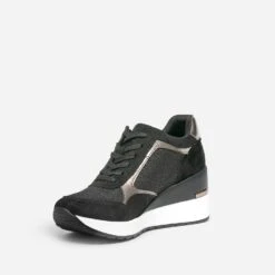 Tennis Compensée Noire Détails Bronze -Univers Chaussure Magasin WWWERM 10384320206 2