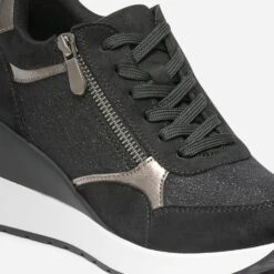 Tennis Compensée Noire Détails Bronze -Univers Chaussure Magasin WWWERM 10384320206 5