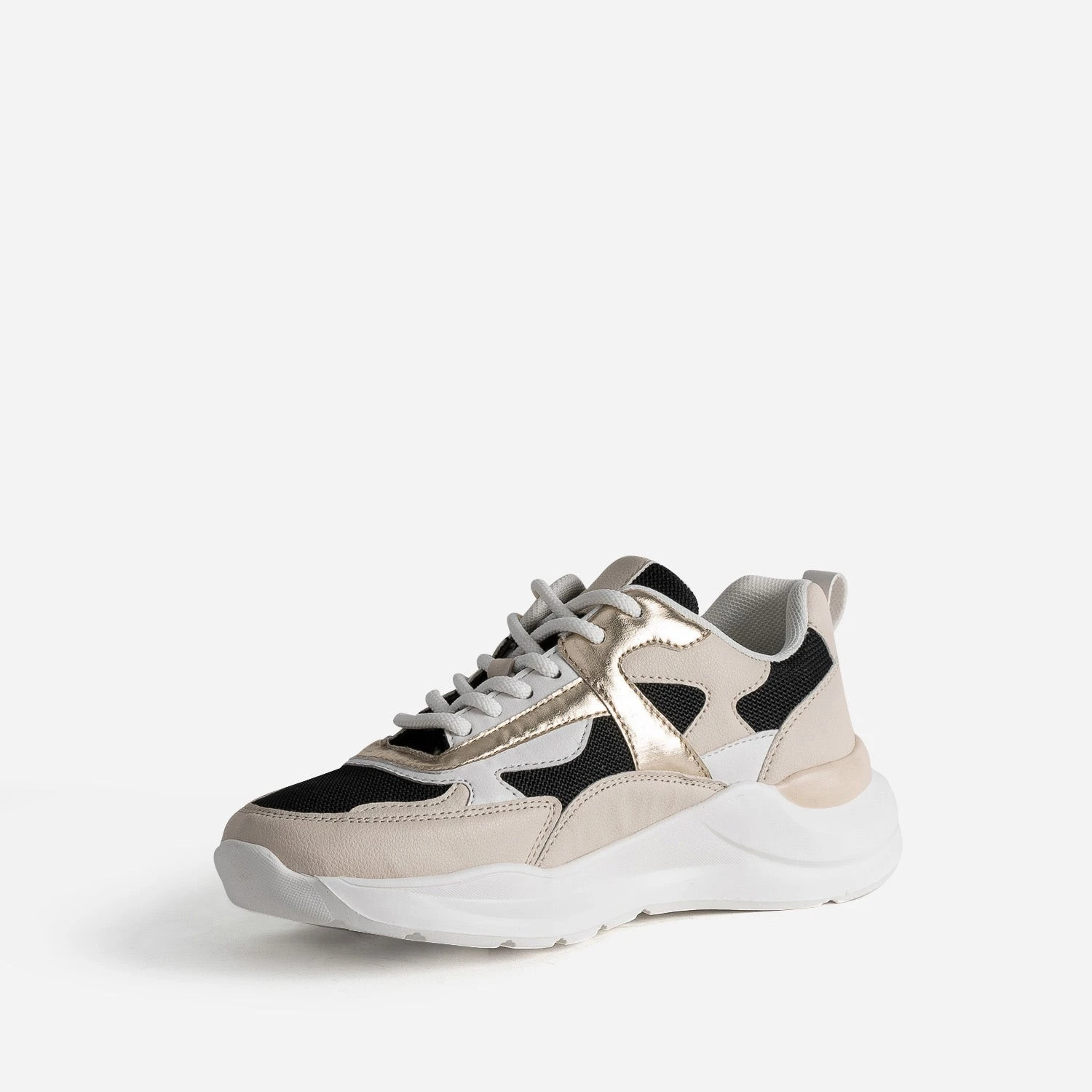 Tennis TEXTO Noire, Beige, Blanche Et Dorée 5 Tennis TEXTO Noire, Beige, Blanche Et Dorée – Image 3