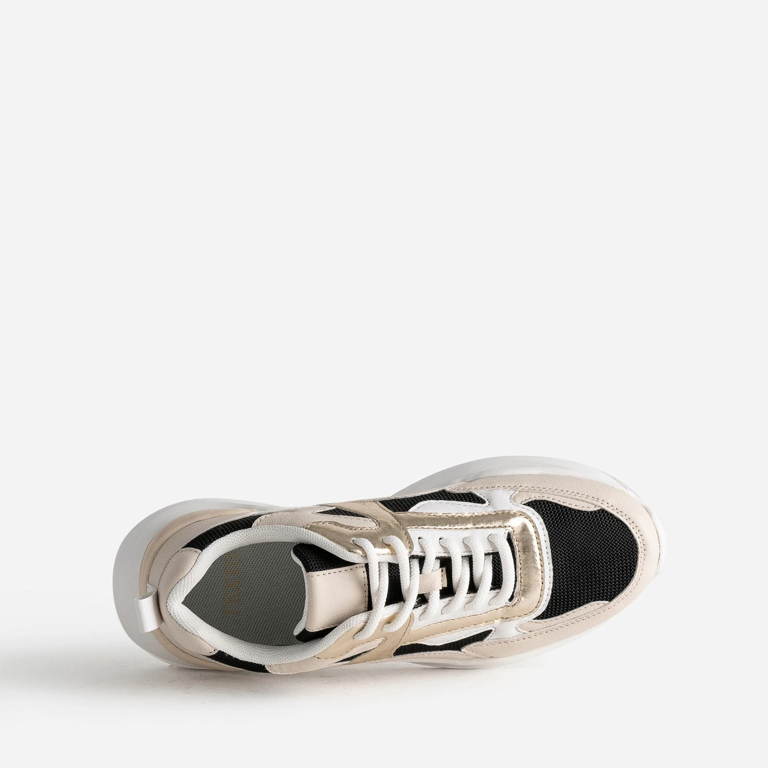 Tennis TEXTO Noire, Beige, Blanche Et Dorée 6 Tennis TEXTO Noire, Beige, Blanche Et Dorée – Image 4