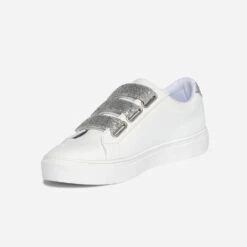 Tennis TEXTO Blanche à Scratchs Pailletés Argentés -Univers Chaussure Magasin WWWERM 10384320744 2