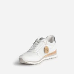 Tennis MARCO TOZZI Blanc Et Argenté -Univers Chaussure Magasin WWWERM 10384320745 2