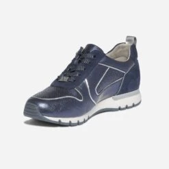 Tennis CAPRICE Bleu Marine Métallisé Perforé -Univers Chaussure Magasin WWWERM 10384320774 2