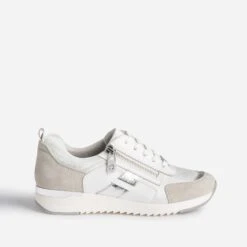 Tennis CAPRICE Blanche, Grise Et Argent