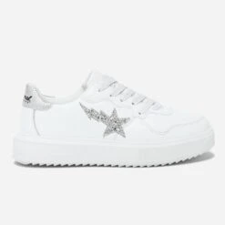 Tennis KAPORAL Blanche à étoile Pailletée Argent