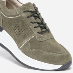 Tennis Compensée TBS Kaki En Cuir Velours -Univers Chaussure Magasin WWWERM 10384320977 5