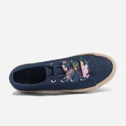 Tennis Bleue Brodée à Lacet-foulard -Univers Chaussure Magasin WWWERM 10384330180 4