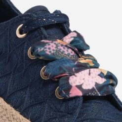 Tennis Bleue Brodée à Lacet-foulard -Univers Chaussure Magasin WWWERM 10384330180 5