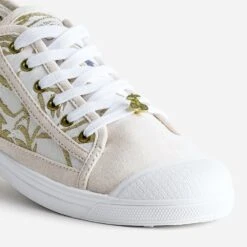 Tennis LE TEMPS DES CERISES Beige Broderies Or -Univers Chaussure Magasin WWWERM 10384330224 5