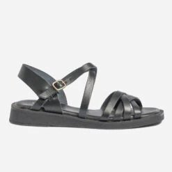 Sandale Noire En Cuir éco-conçue