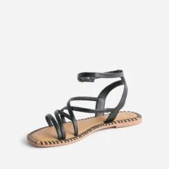 Sandale TEXTO Noire En Cuir -Univers Chaussure Magasin WWWERM 10385760076 2