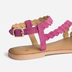 Sandale Rose En Cuir Velours à Brides Entrelacées 13 Sandale Rose En Cuir Velours à Brides Entrelacées -Univers Chaussure Magasin WWWERM 10385760093 5