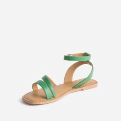 Sandale TEXTO Vert En Cuir -Univers Chaussure Magasin WWWERM 10385760095 2