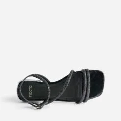 Sandale TEXTO Noire à Strass -Univers Chaussure Magasin WWWERM 10385760102 4