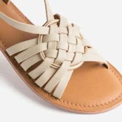 Sandale Beige Cuir Avec Anneau -Univers Chaussure Magasin WWWERM 10385760113 5