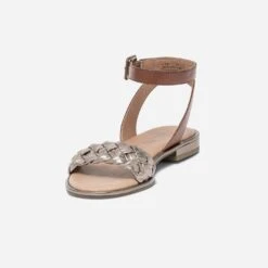 Sandale CAPRICE Cognac En Cuir à Bride Mordorée Tressée -Univers Chaussure Magasin WWWERM 10385760118 2