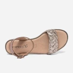 Sandale CAPRICE Cognac En Cuir à Bride Mordorée Tressée -Univers Chaussure Magasin WWWERM 10385760118 3