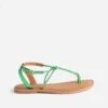 Sandale-tong TEXTO Verte En Cuir Métallisé -Univers Chaussure Magasin WWWERM 10385760123 0