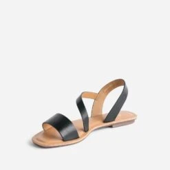 Sandale Noire Plate 9 Sandale Noire Plate -Univers Chaussure Magasin WWWERM 10385760157 2