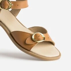 Sandale Camel En Cuir -Univers Chaussure Magasin WWWERM 10385760165 5