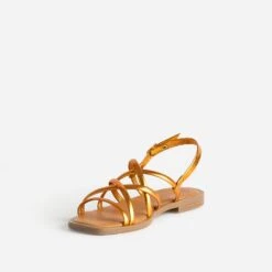 Sandale Plate TEXTO Orange Métallisé -Univers Chaussure Magasin WWWERM 10385760166 2