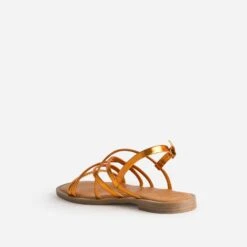Sandale Plate TEXTO Orange Métallisé -Univers Chaussure Magasin WWWERM 10385760166 3