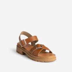 Sandale TEXTO Camel En Cuir à Semelle Crantée -Univers Chaussure Magasin WWWERM 10385760177 1