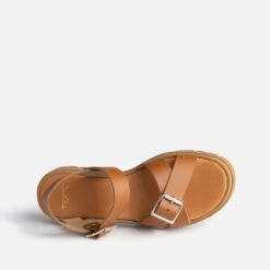 Sandale TEXTO Camel En Cuir à Semelle Crantée -Univers Chaussure Magasin WWWERM 10385760177 4