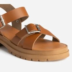 Sandale TEXTO Camel En Cuir à Semelle Crantée -Univers Chaussure Magasin WWWERM 10385760177 5