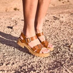 Sandale TEXTO Camel En Cuir à Semelle Crantée -Univers Chaussure Magasin WWWERM 10385760177 8