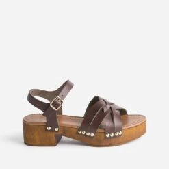 Sandale TEXTO Marron En Cuir