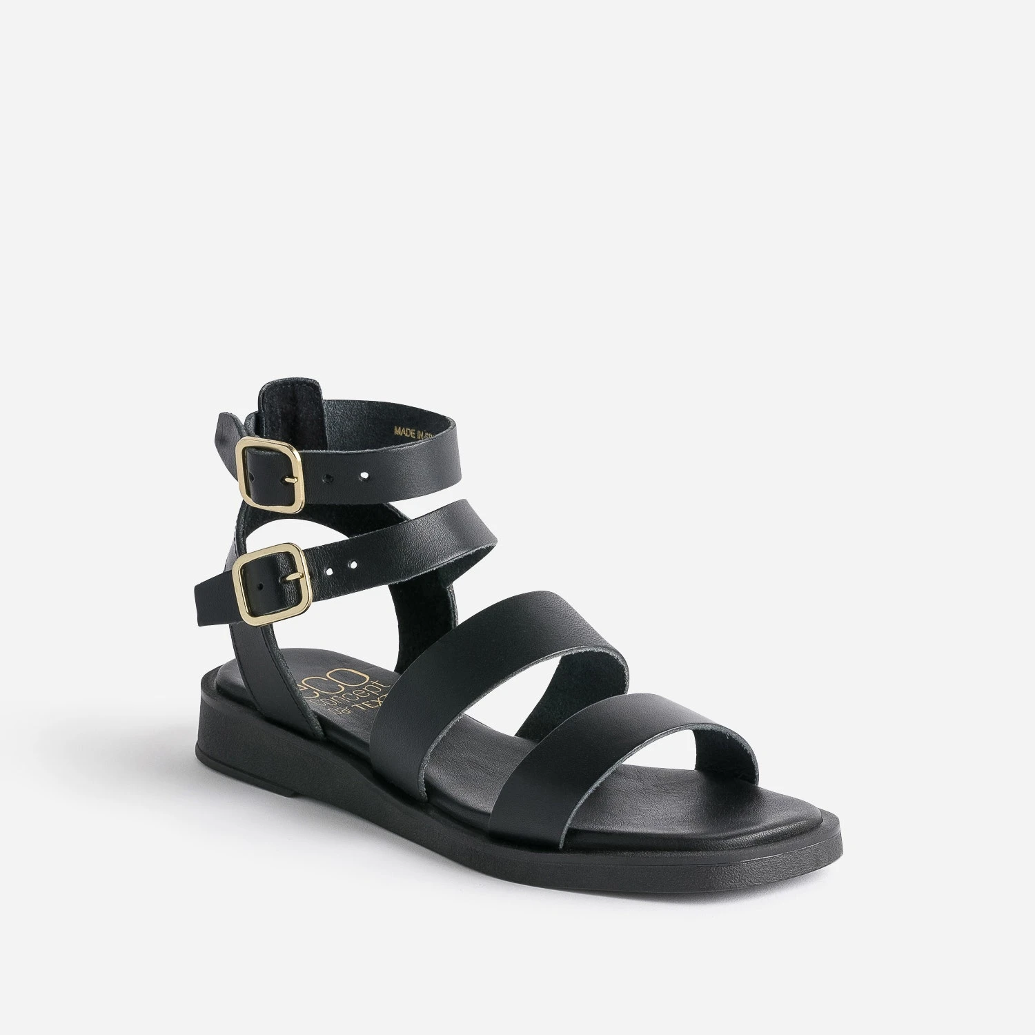 Sandale-spartiate TEXTO Noire éco-conçue 4 Sandale-spartiate TEXTO Noire éco-conçue – Image 2