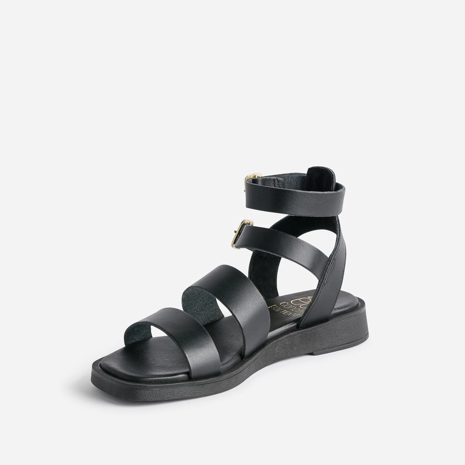 Sandale-spartiate TEXTO Noire éco-conçue 5 Sandale-spartiate TEXTO Noire éco-conçue – Image 3