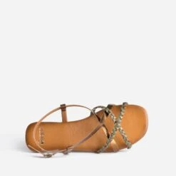 Sandale Verte Et Bronze En Cuir -Univers Chaussure Magasin WWWERM 10385760233 4