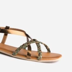 Sandale Verte Et Bronze En Cuir -Univers Chaussure Magasin WWWERM 10385760233 5