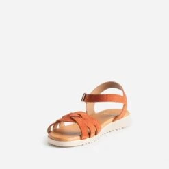 Sandale Orange En Cuir Velours -Univers Chaussure Magasin WWWERM 10385760311 2