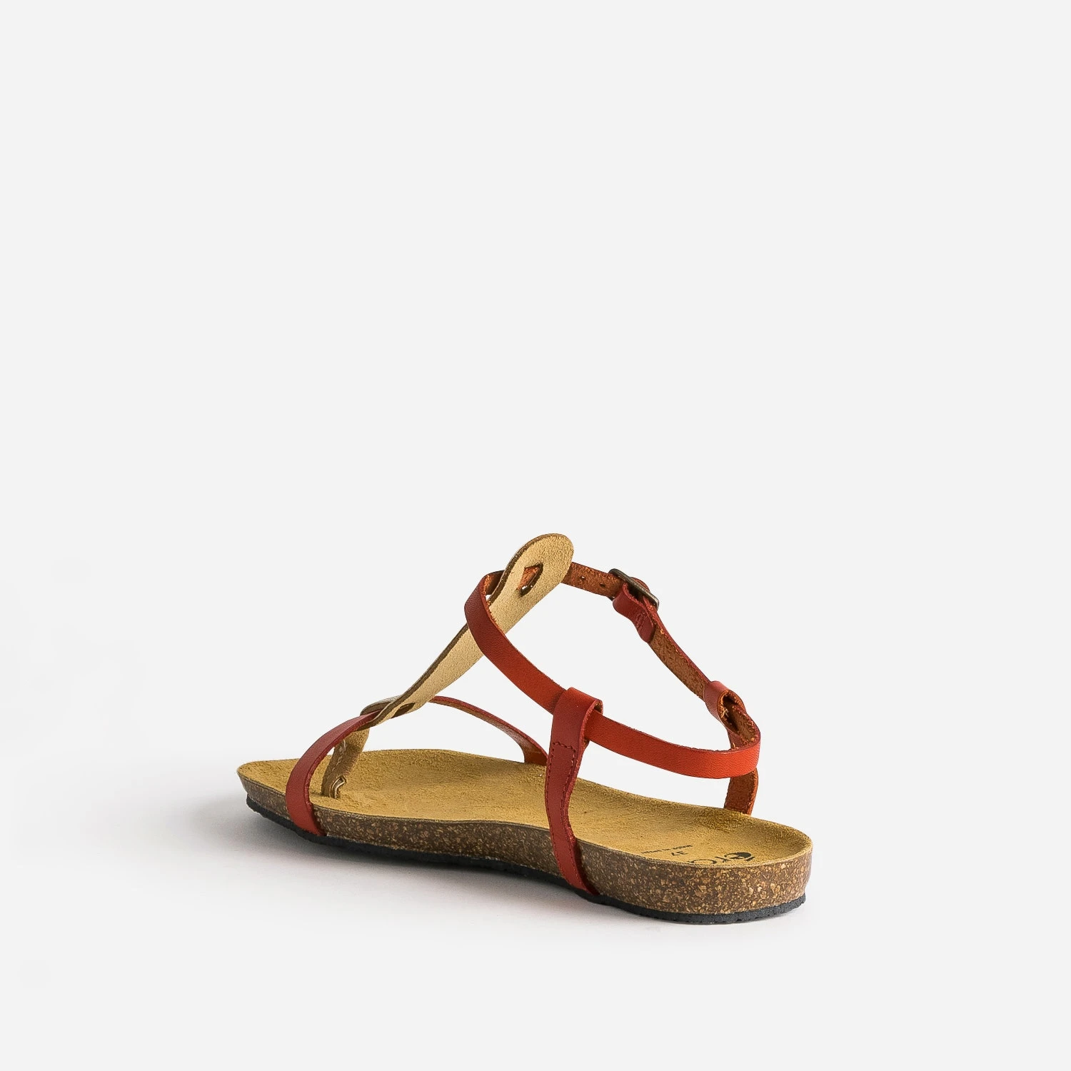 Sandale-tong Anatomique Rouge Et Doré En Cuir 6 Sandale-tong Anatomique Rouge Et Doré En Cuir – Image 4