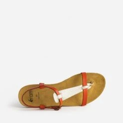 Sandale-tong Anatomique Rouge Et Doré En Cuir 12 Sandale-tong Anatomique Rouge Et Doré En Cuir -Univers Chaussure Magasin WWWERM 10385760353 4