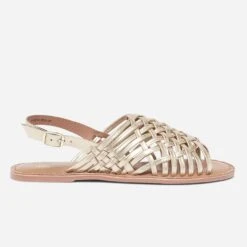 Sandale TEXTO Dorée En Cuir