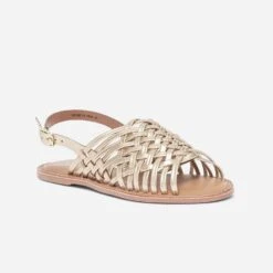 Sandale TEXTO Dorée En Cuir -Univers Chaussure Magasin WWWERM 10385760417 1