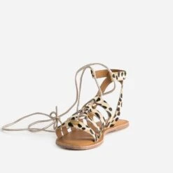 Sandale Plate TEXTO Cuir à Motifs Léopard -Univers Chaussure Magasin WWWERM 10385760423 2