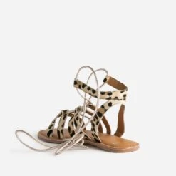 Sandale Plate TEXTO Cuir à Motifs Léopard -Univers Chaussure Magasin WWWERM 10385760423 3