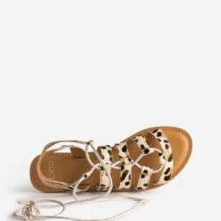 Sandale Plate TEXTO Cuir à Motifs Léopard -Univers Chaussure Magasin WWWERM 10385760423 4