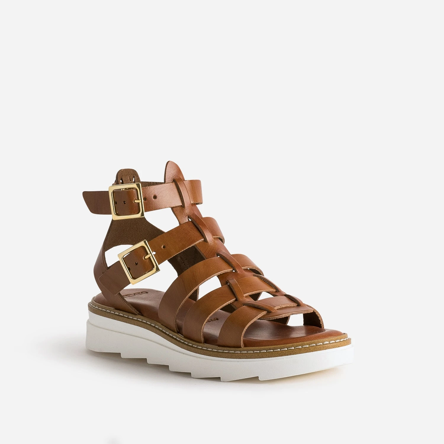 Sandale-spartiate TEXTO Cognac En Cuir 4 Sandale-spartiate TEXTO Cognac En Cuir – Image 2