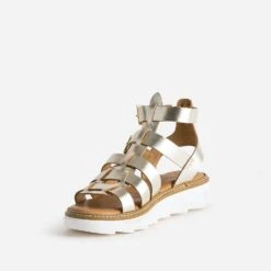 Sandale-spartiate TEXTO Dorée En Cuir -Univers Chaussure Magasin WWWERM 10385760459 2