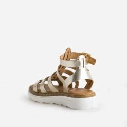 Sandale-spartiate TEXTO Dorée En Cuir -Univers Chaussure Magasin WWWERM 10385760459 3