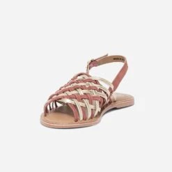 Sandale TEXTO Terracotta Et Dorée En Cuir -Univers Chaussure Magasin WWWERM 10385760606 2