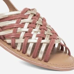 Sandale TEXTO Terracotta Et Dorée En Cuir -Univers Chaussure Magasin WWWERM 10385760606 4