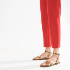 Sandale Bronze En Cuir à Brides Croisées -Univers Chaussure Magasin WWWERM 10385761281 10