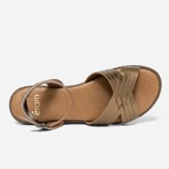 Sandale Bronze En Cuir à Brides Croisées -Univers Chaussure Magasin WWWERM 10385761281 3